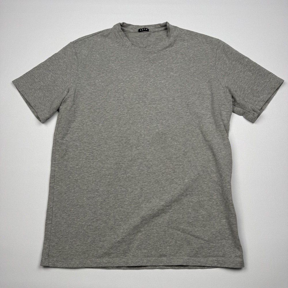 Sene Shirt Mens Medium Gray Supima Cotton Stretch Crewneck Basic Tee Lightweight